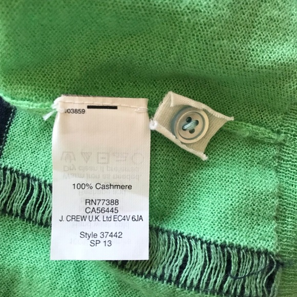 J.Crew Grid Print 100% Cashmere Button Front Long Sleeve Cardigan Sweater XS - Picture 6 of 8